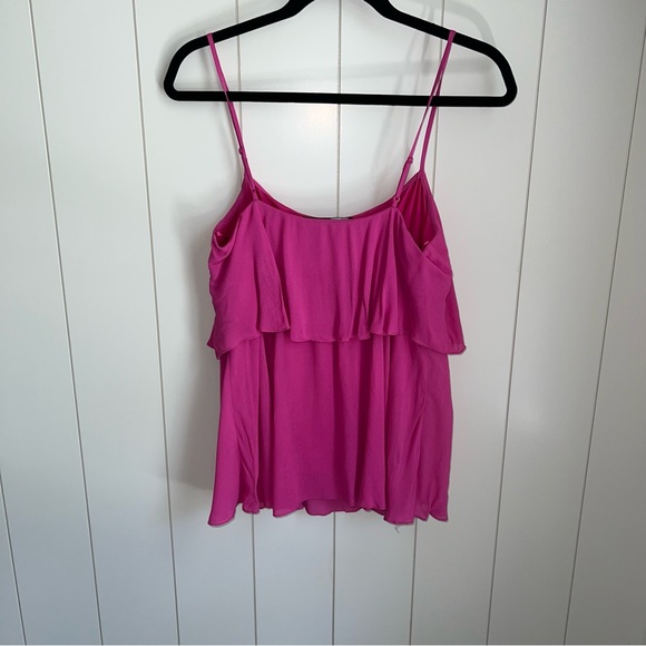 BCBG tiered magenta ruffle tank - Picture 6 of 12